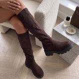 Botas de Ante Asha em Tom Castanho