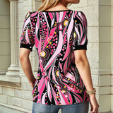 Camisa com Estampa Abstrata Vintage