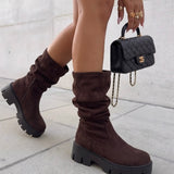 Botas de Ante Asha em Tom Castanho
