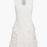 Vestido Mini Sem Mangas Elegante com Detalhe Recortado