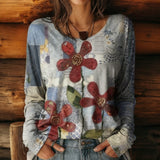 Camisa Estampada com Estampa Floral Vintage