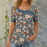 Blusa Vintage com Estampa de Flores
