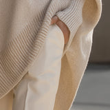 Jennifer | Oversized Jersey Draped Top with Wide Collar