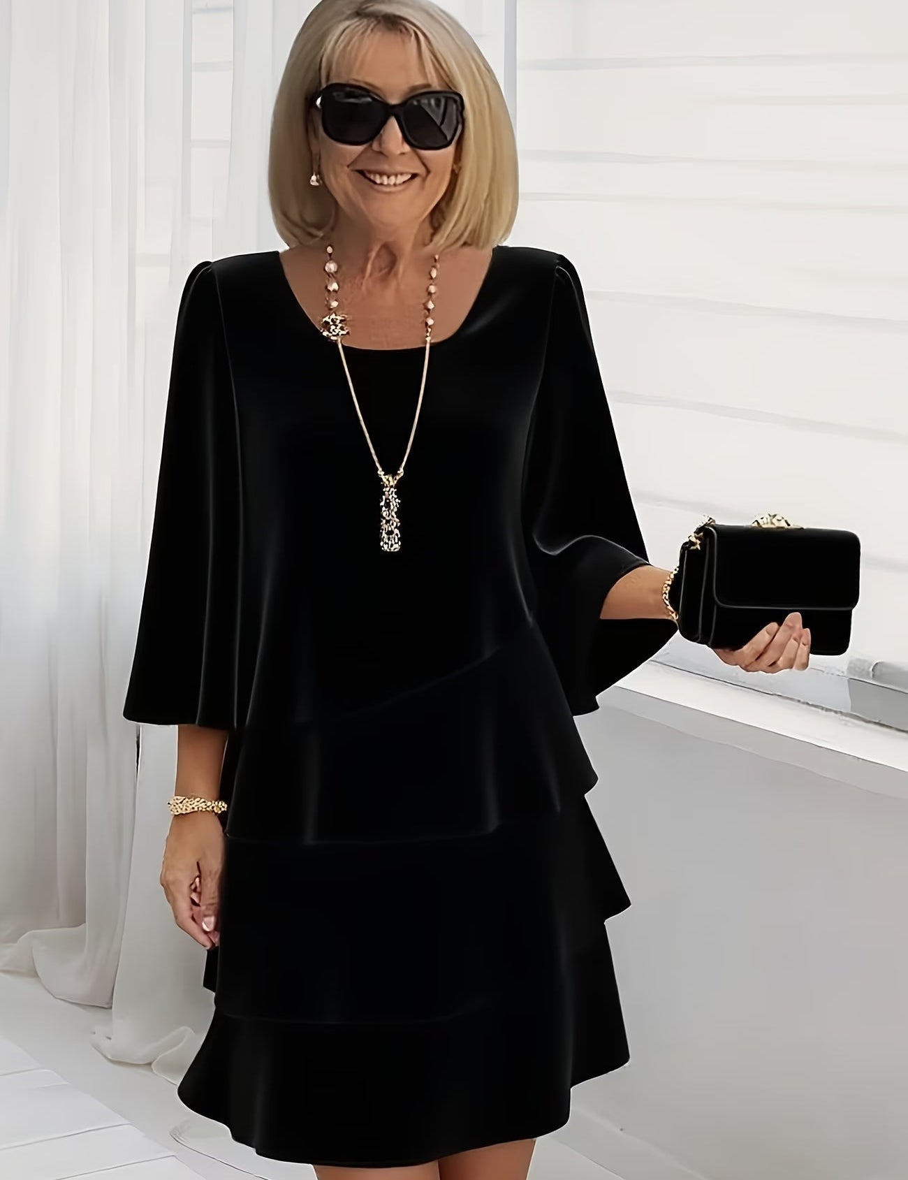 Catherine | Vestido Sofisticado com Babados