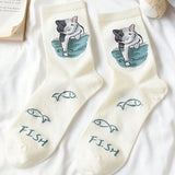 Meias de Gato com Estampa de Desenho Animado