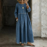 Leonor - Vestido de Denim com Gola Peter Pan