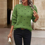 Suéter Tricot com Estampa de Poás Casual