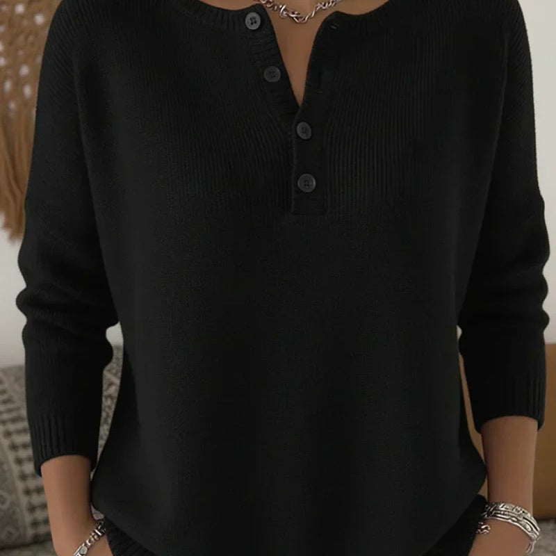 Helena | Jersey de Ponto com Botões Henley