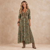 Maribel | Vestido comprido com estampado botânico