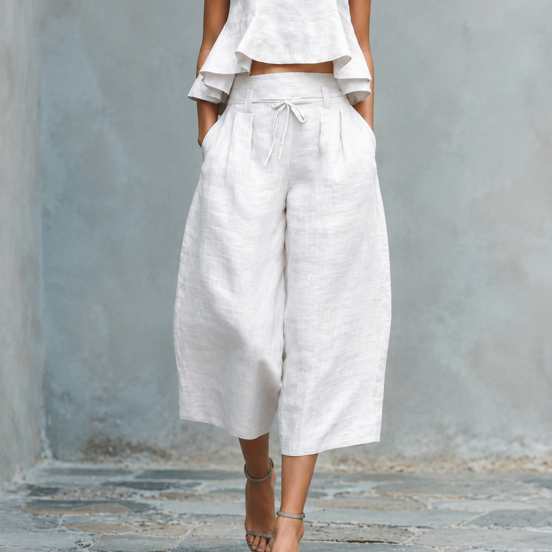 Conjunto Feminino de Duas Peças com Bainha Ajustada