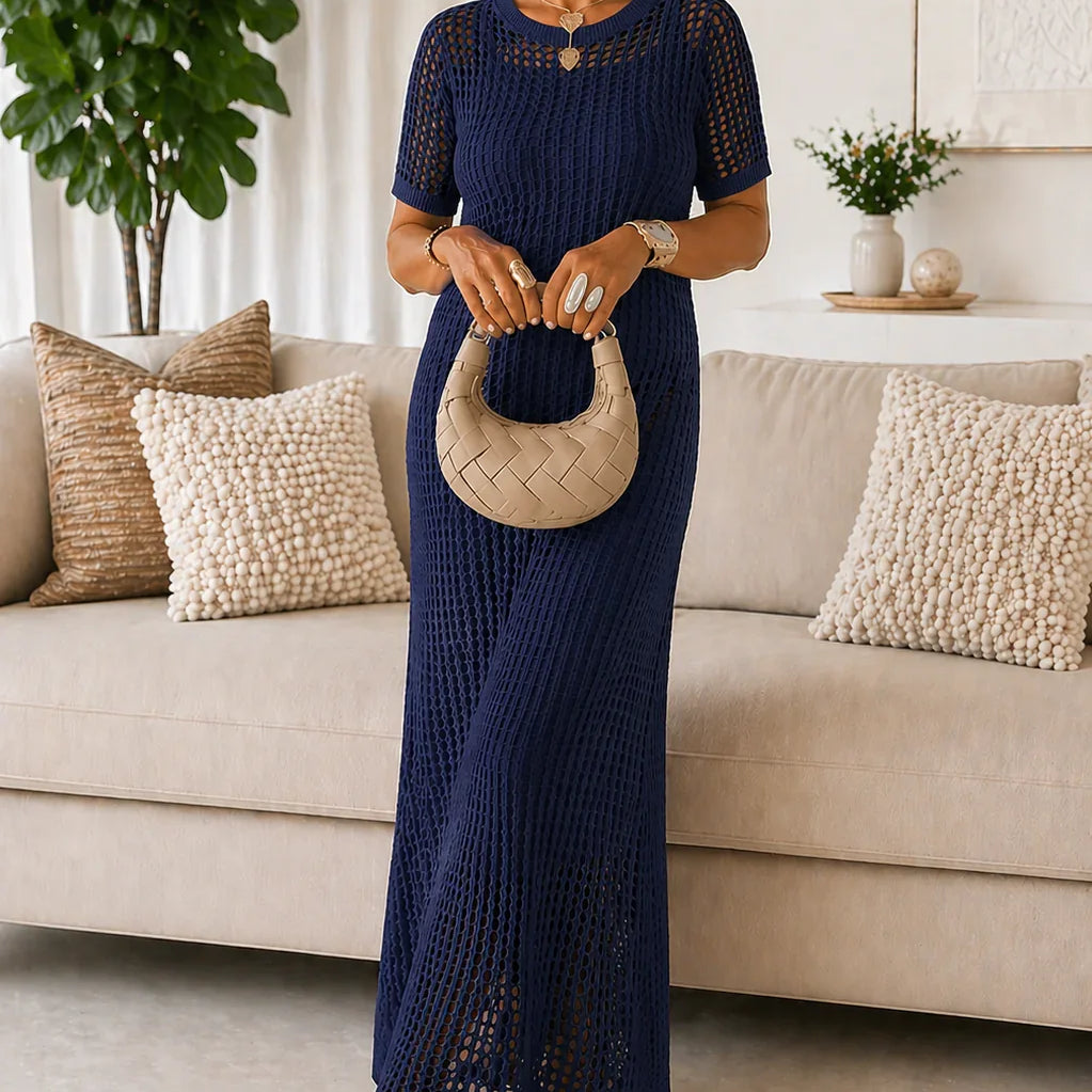 Beatriz - Vestido Longo em Crochet com Forro Interior