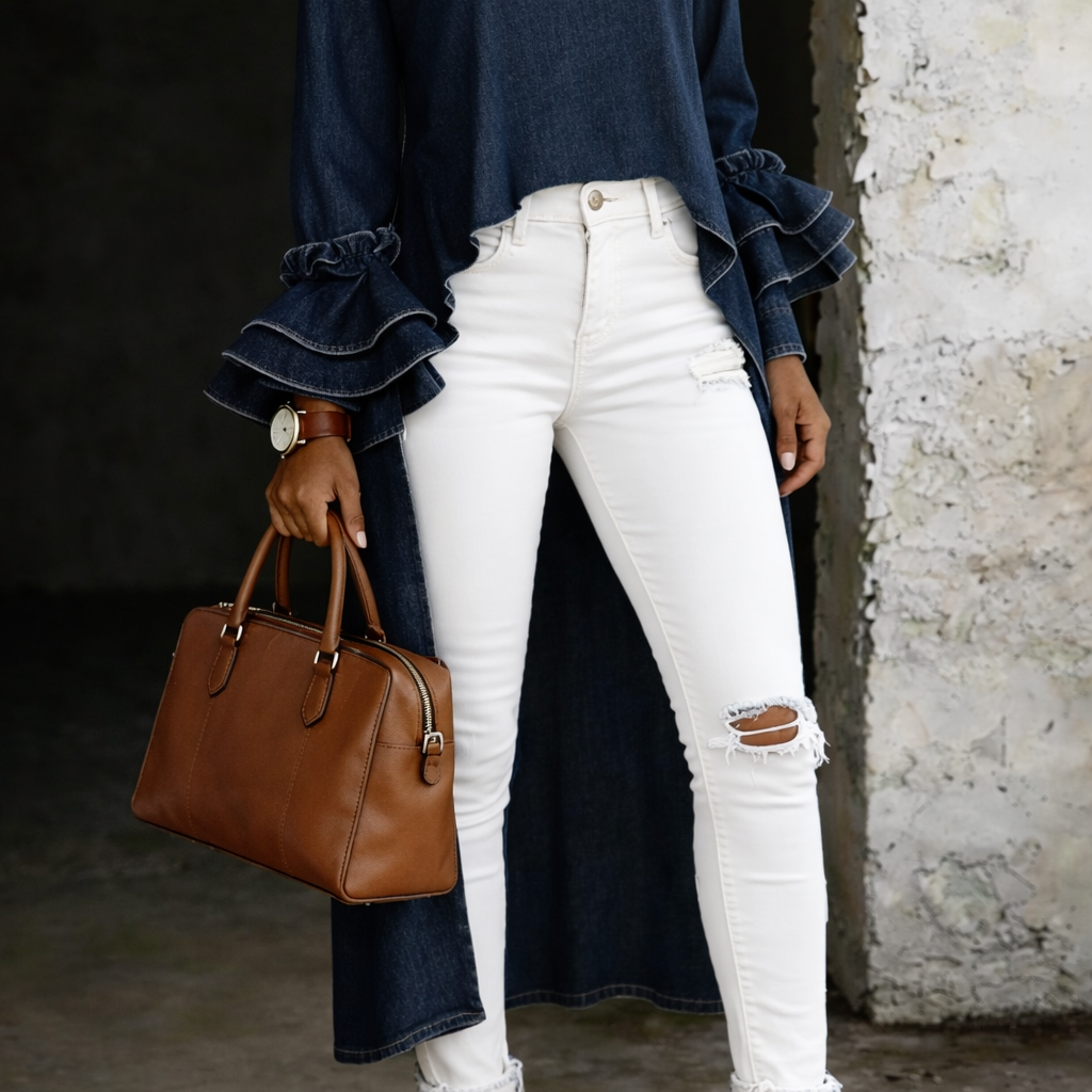 Vânia - Blusa Casual Denim