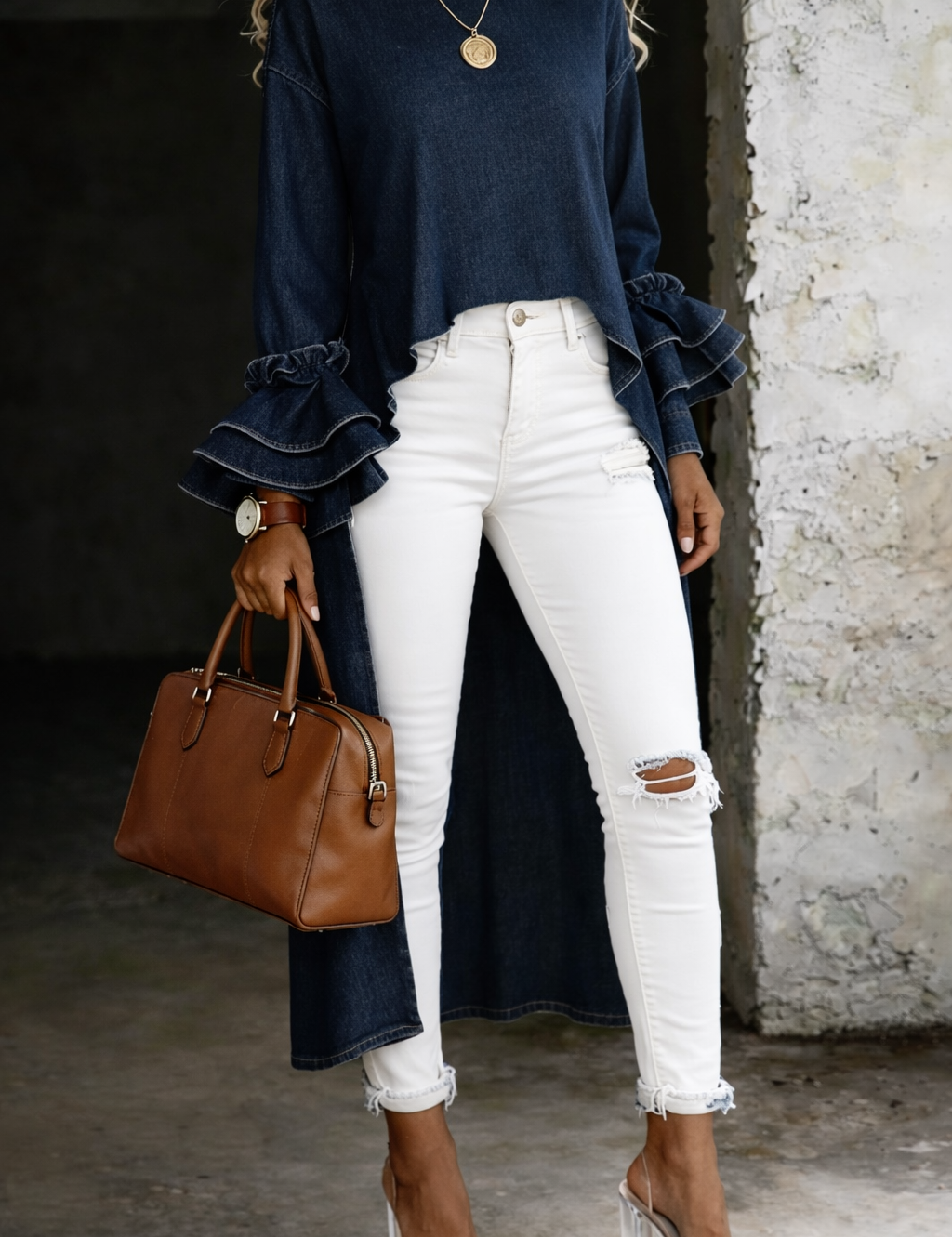 Vânia - Blusa Casual Denim