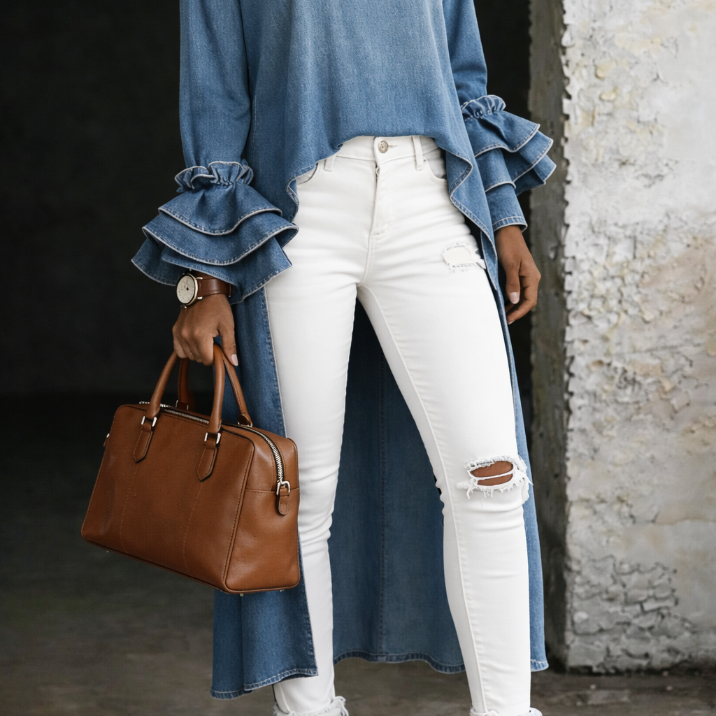 Vânia - Blusa Casual Denim