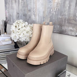 Botines Chelsea Nora cortos en beige