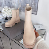 Botines Chelsea Nora cortos en beige
