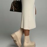 Botins Chelsea Nora Curtos na Cor Bege