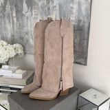 Lavinia Beige Cowboy Boots
