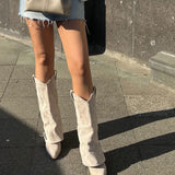 Lavinia Beige Cowboy Boots