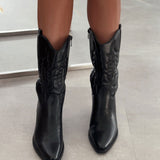Botas de cowboy Selenay negras de caña media