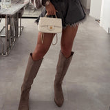 Botas altas taupe estilo cowboy Selenay