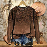 Vintage Floral Print Sweatshirt
