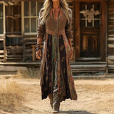 Vestido Vintage Casual de Mangas Longas
