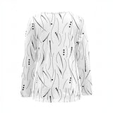 Blusa Casual Elegante de Mangas Longas