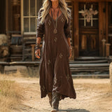 Vestido Vintage Casual de Mangas Longas