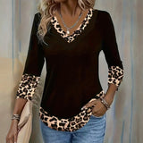 Camisa Casual com Estampa de Leopardo