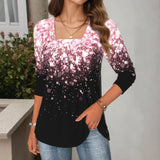 Blusa Descontraída de Manga Longa com Efeito Degradê