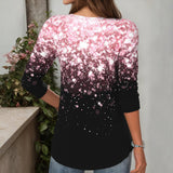 Blusa Descontraída de Manga Longa com Efeito Degradê