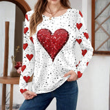 Camisa Casual com Estampa de Coração