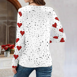 Camisa Casual com Estampa de Coração