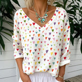 Casual Heart Print T-Shirt
