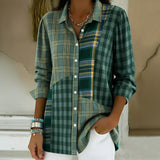 Camisa Vintage Estampada em Xadrez