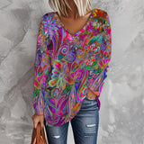 Camisa Estampada com Floral Vintage