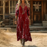 Vestido Vintage Casual de Mangas Longas