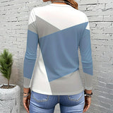 Camisa Casual em Estilo de Blocos de Cores