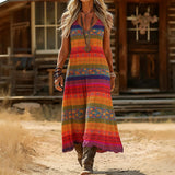 Vestido Vintage com Estampa Étnica