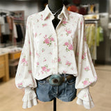 Camisa Casual com Estampa Floral