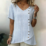 Irregular Striped Blouse