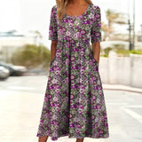 Vestido Vintage com Estampa Floral
