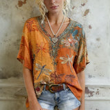 Blusa Vintage com Estampa de Dragão