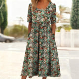 Vestido Vintage com Estampa Floral