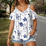 Camisa Sofisticada com Estampa de Folhas