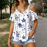 Camisa Sofisticada com Estampa de Folhas