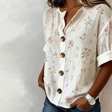 Camisa Vintage com Estampa Floral
