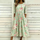 Vestido Vintage com Estampa Floral