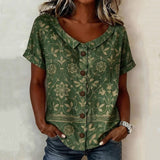 Blusa Vintage com Estampa Floral